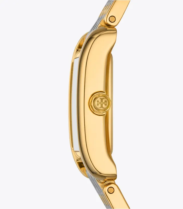 Tory Burch Mini Eleanor Two-Tone Stainless Steel Double-Wrap Watch