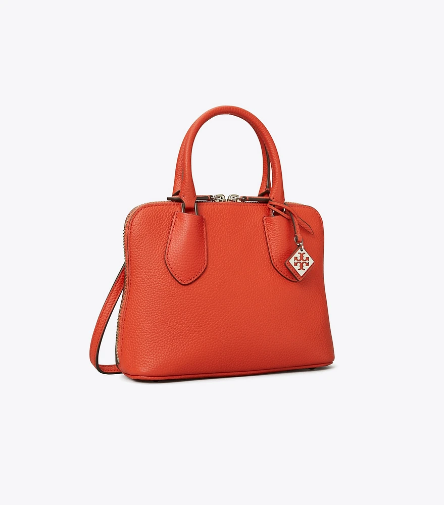 Tory Burch Black Pebbled Leather McGraw Top Zip Satchel | eBay