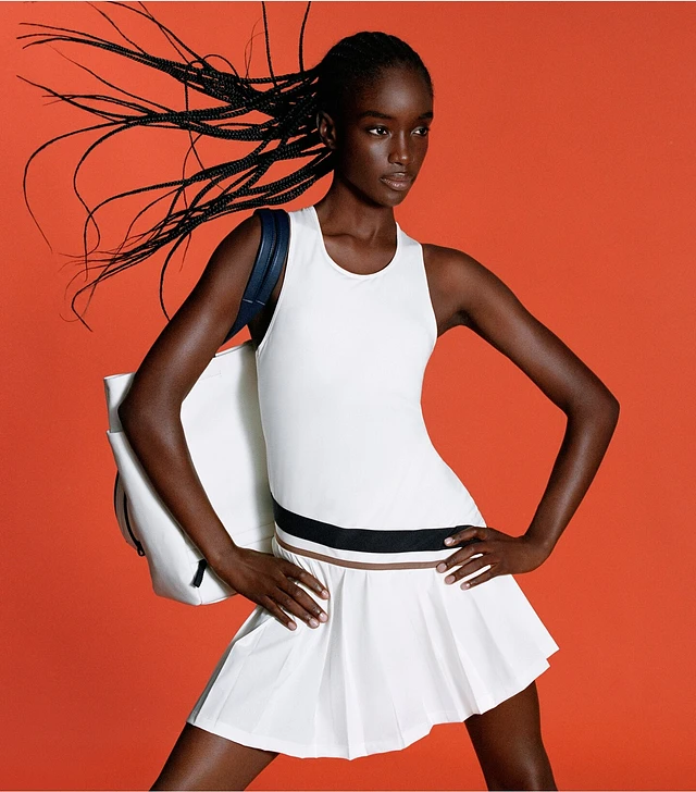 Tory Sport Performance Jersey Racerback Chevron Tennis Dress