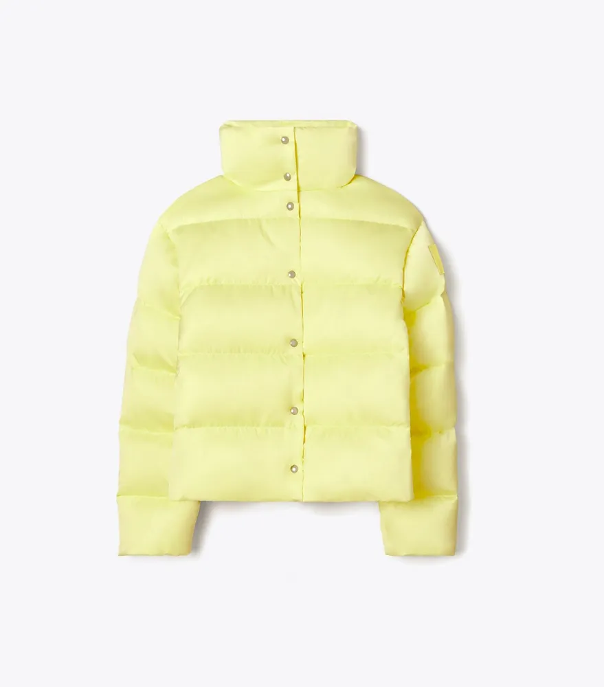 Tory burch cropped performance satin down jacket cheap