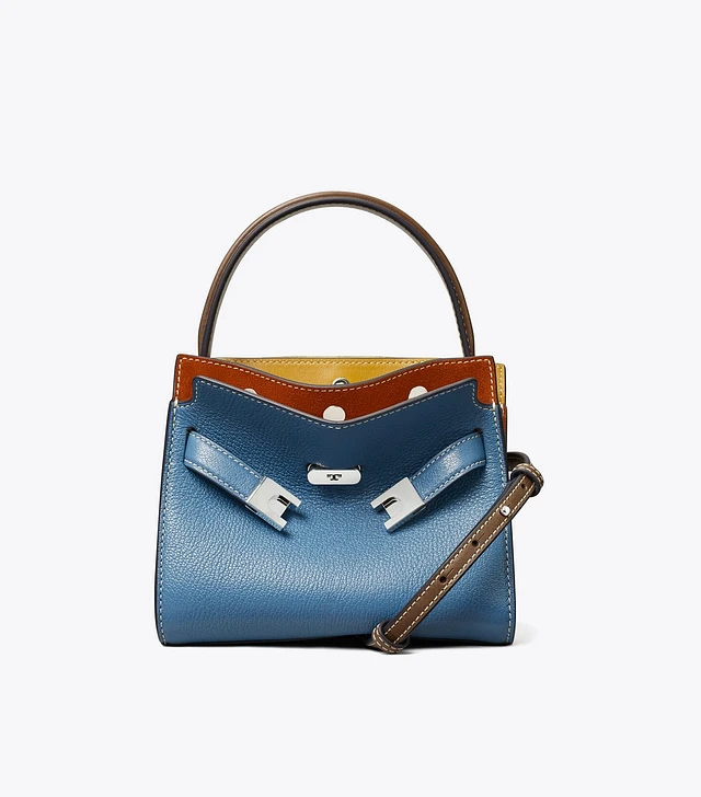 Tory Burch Petite Lee Radziwill Snake Embossed Double Bag