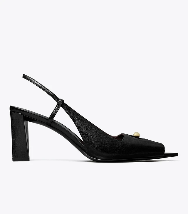 Tory Burch☆ロゴ ピンヒール レザー ミュール♪【送料込】 Pierced Mule Wedge: Women's Designer Heels | Tory Burch