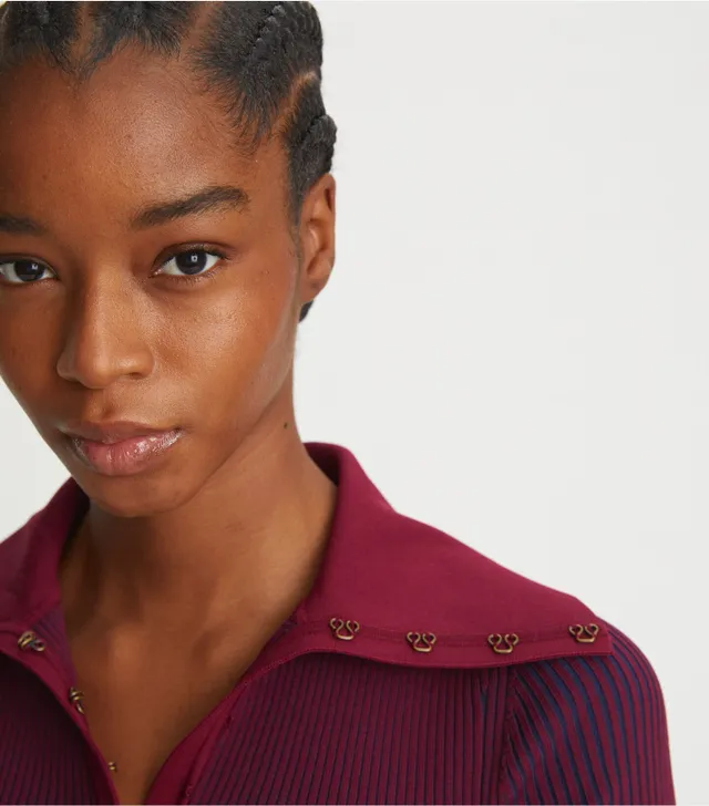 Tory Burch Plaited-Rib Polo | The Summit