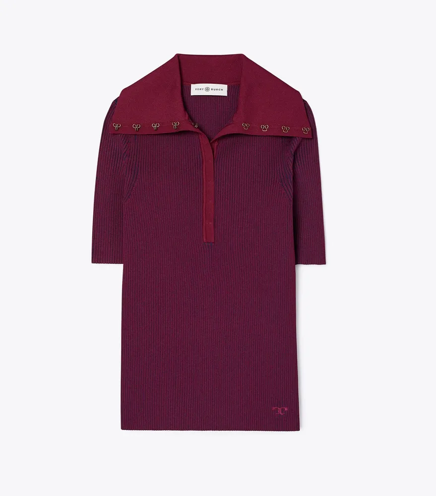 Buy TORY BURCH PLAITED-RIB POLO DRESS for N/A 0.0 | The Deal