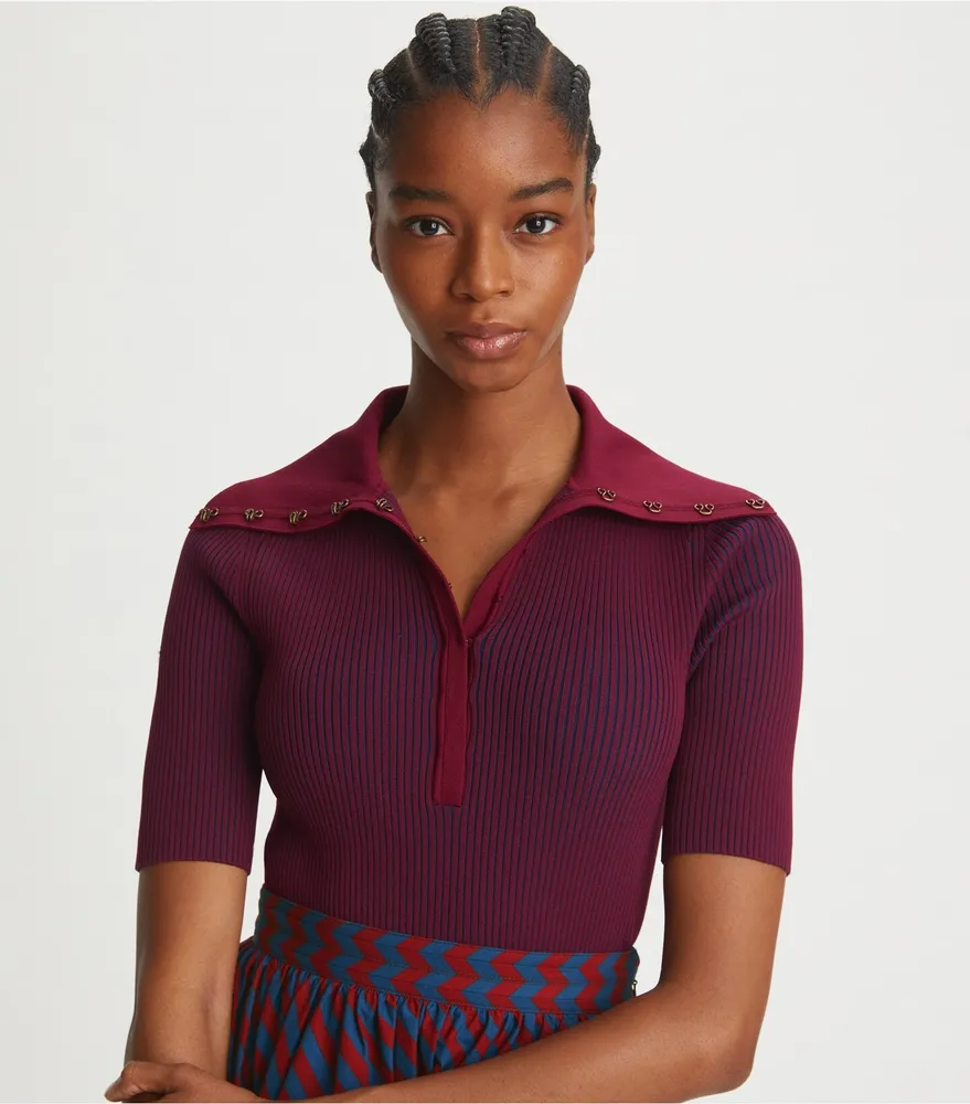Tory Burch Plaited-Rib Polo | The Summit