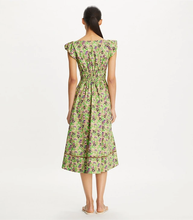 TORY BURCH ワンピース 服 Belted cotton poplin midi 921914 Belted cotton poplin midi dress in blue - Tory Burch | Mytheresa