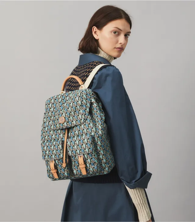Tory Burch Printed Nylon Flap Backpack | The Summit