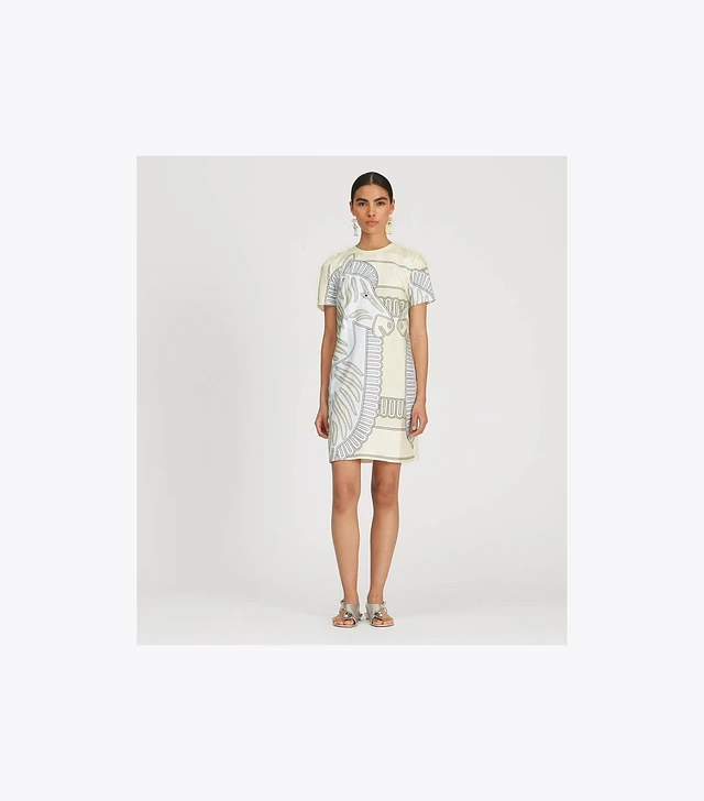 シルク送料&関税込み★TB★PRINTED SILK FRONT T-SHIRT DRESS Silk Front T-Shirt Dress: Women's Designer Dresses | Tory Burch