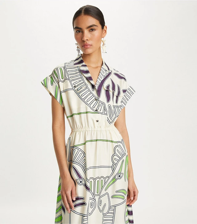 Tory burch printed wrap dress top
