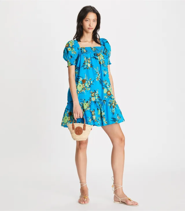 Tory burch 2025 printed smocked dress