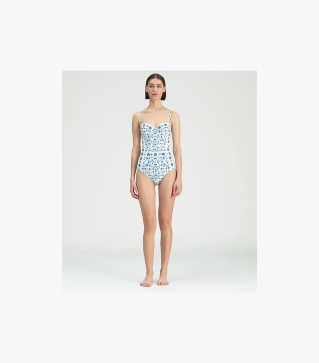 Tory Burch★UNDERWIRE SWIMSUIT Printed Underwire Swimsuit: Women's Designer One Pieces