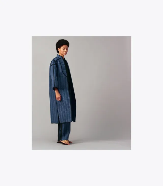 お勧めツイルコート★Tory Burch★COTTON AND LINEN DAISY COAT Tory Burch Cotton And Linen Daisy Coat | Black | FARFETCH GE