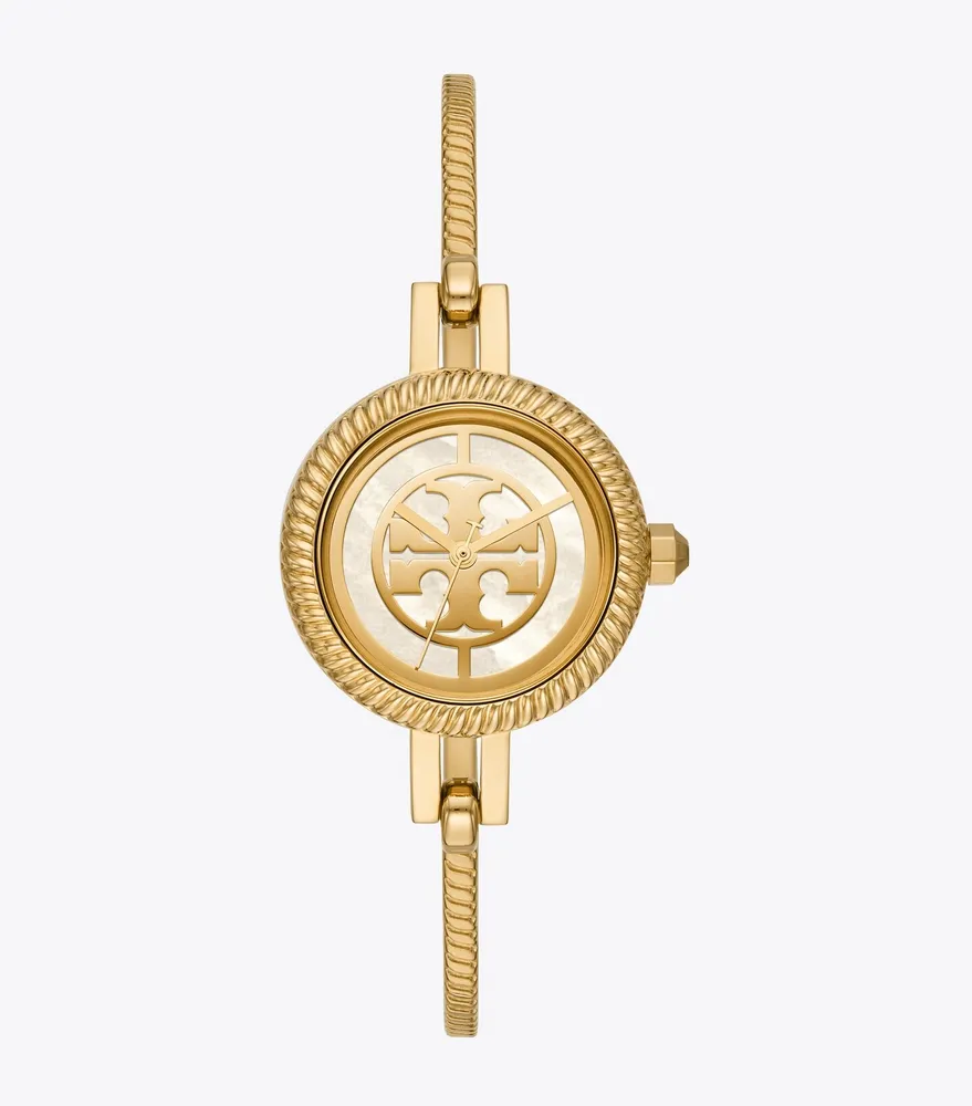 Tory Burch Reva Bangle Watch Gift Set Gold Tone Stainless Steel