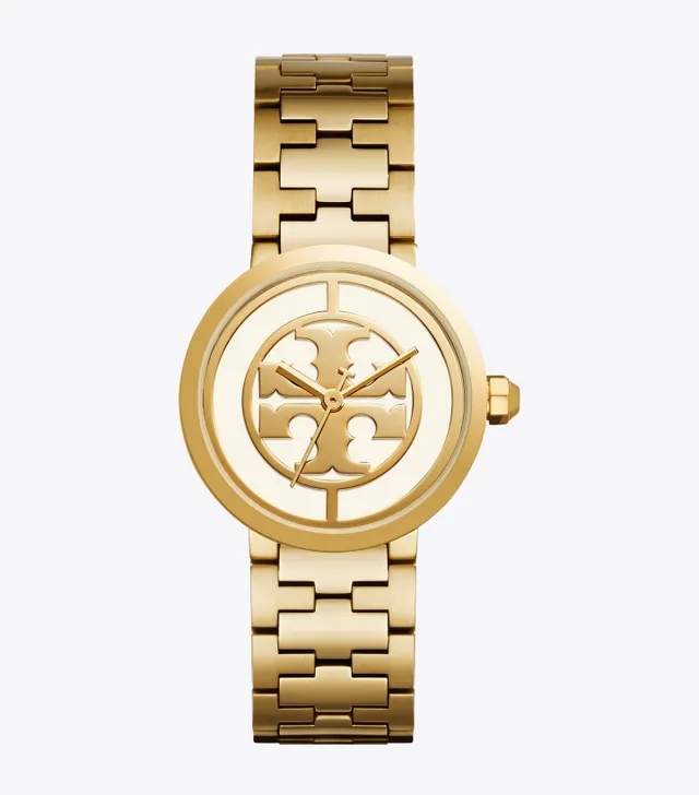 Tory Burch Reva Bangle Watch Gift Set Gold Tone Stainless Steel