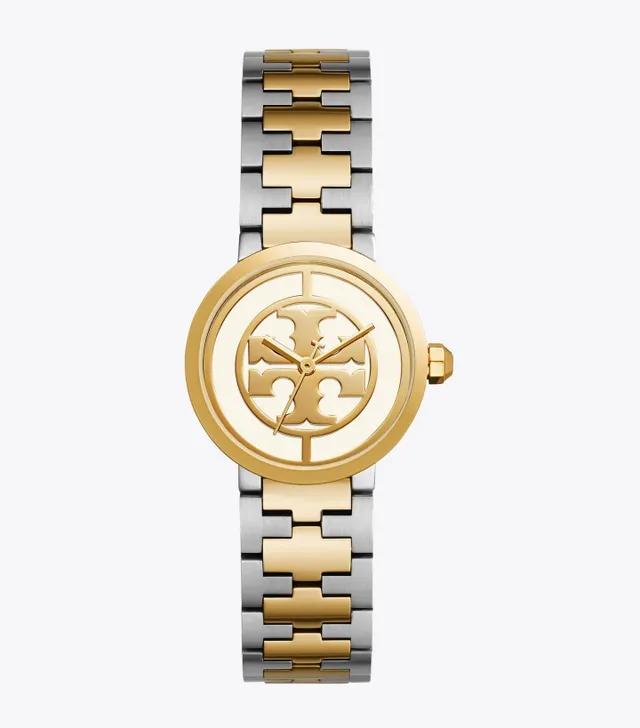 【ほぼ未使用】トリーバーチ TORY BURCH 腕時計 gold/Black Tory Burch Women's Gold-Tone Logo Black Leather Strap Watch
