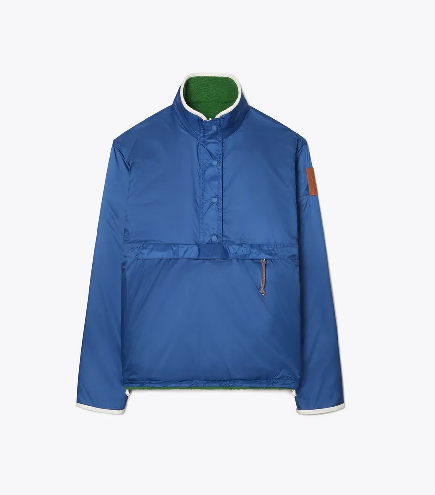 Tory Sport Reversible Nylon Fleece Pullover Jacket | The Summit