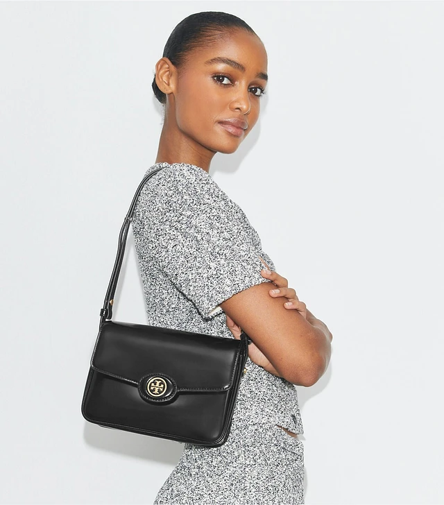 Tory Burch Robinson Spazzolato Convertible Shoulder Bag