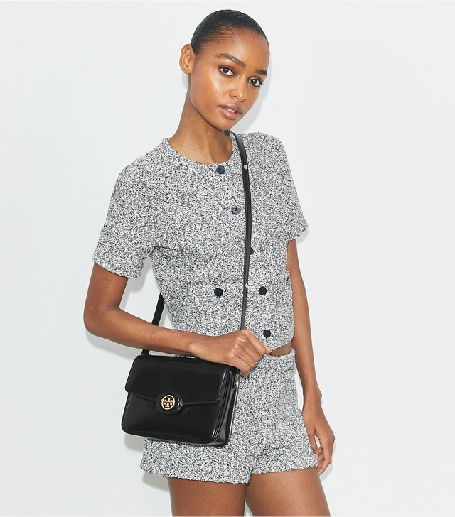 Tory Burch Robinson Spazzolato Convertible Shoulder Bag
