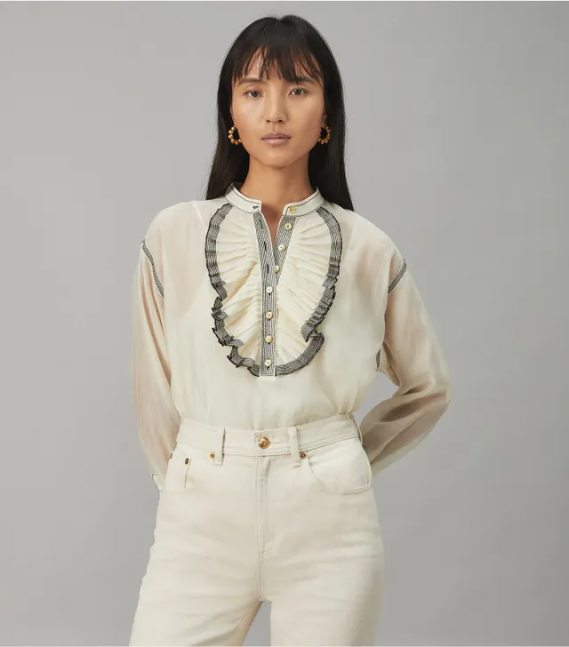 TORY BURCH NWT Shirt Dress Daybreak Ditsy Ruffle-Front Cora