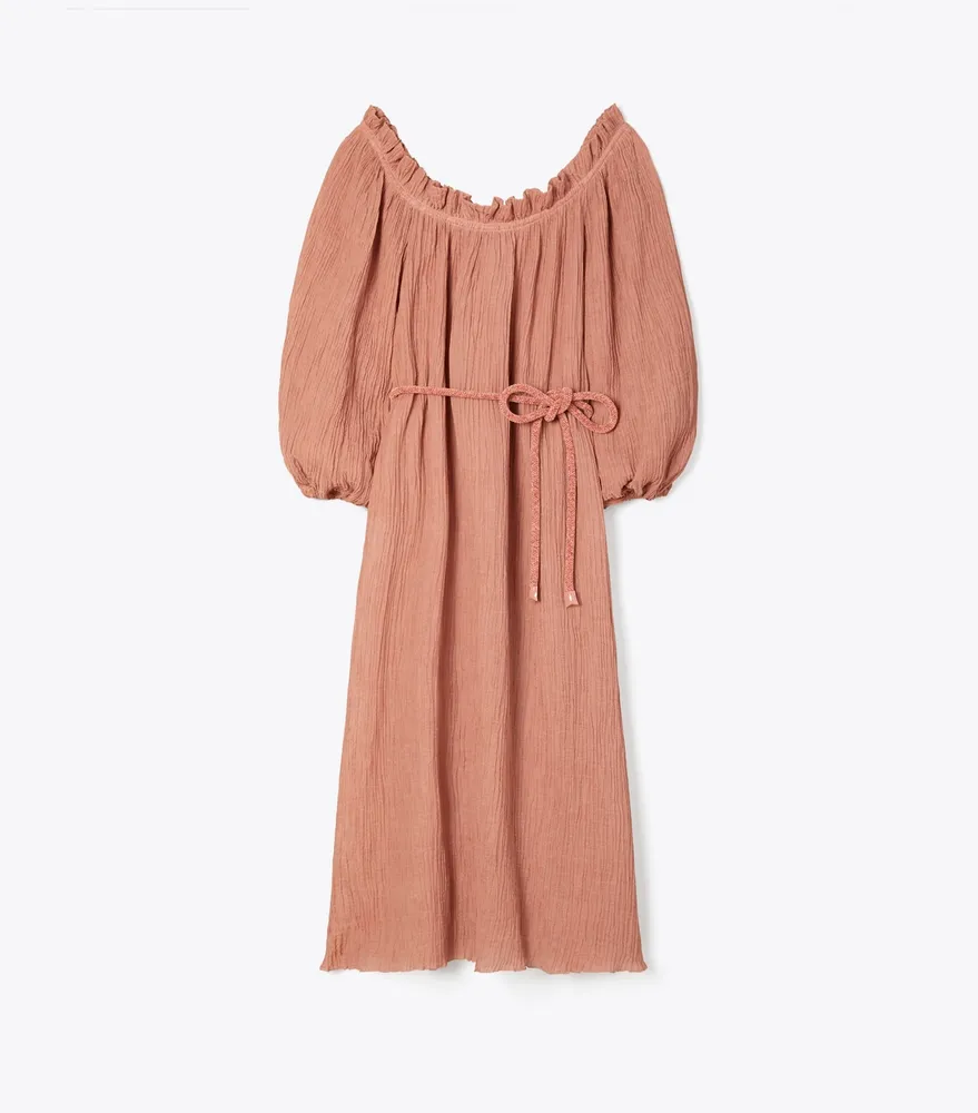 Tory burch linen ruffle clearance dress