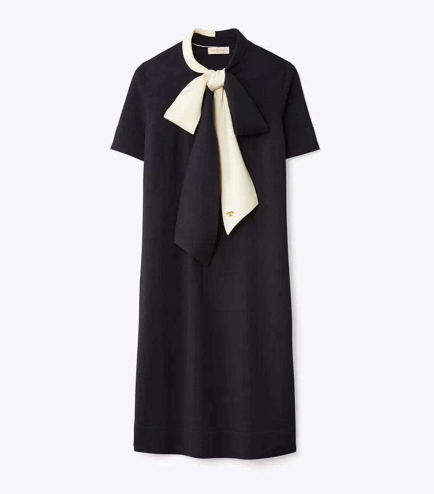 Tory burch silk front sweater dress new arrivals