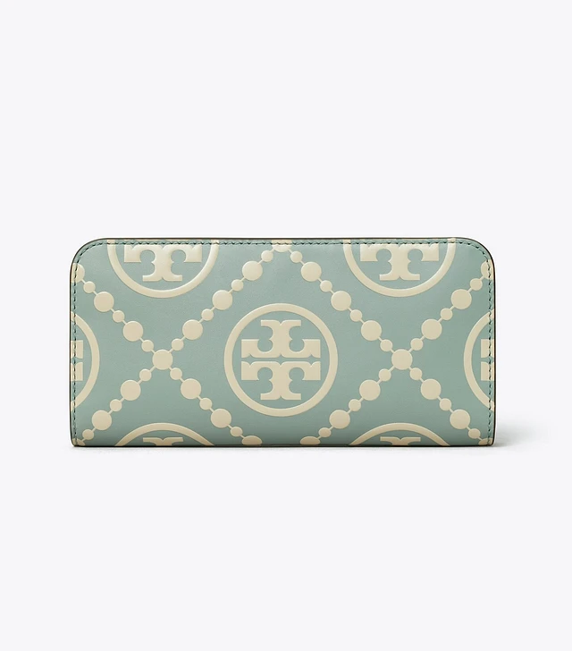 長財布 [ToryBurch]T MONOGRAM PATENT EMBOSSED ZIP SLIM WALLET T Monogram Patent Embossed Zip Slim Wallet: Women's Designer