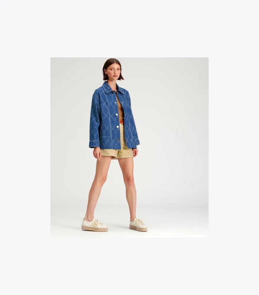 Tory Burch Topstitch Denim Jacket | The Summit