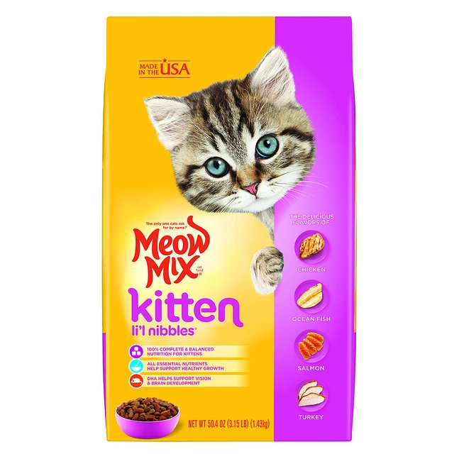 Meow Mix Kitten Li l Nibbles Dry Cat Food Chicken Turkey