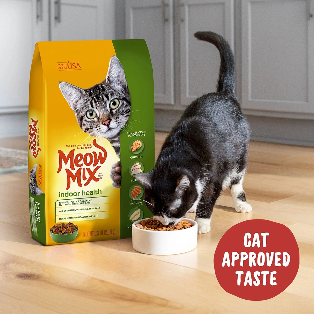 Meow Mix Indoor Dry Cat Food Adult Chicken Turkey Salmon