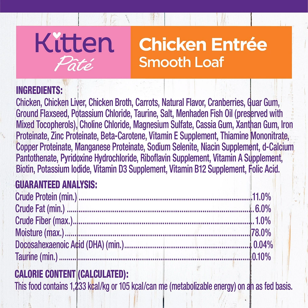 Wellness Complete Health Kitten Wet Cat Food Pate 3 oz Natural