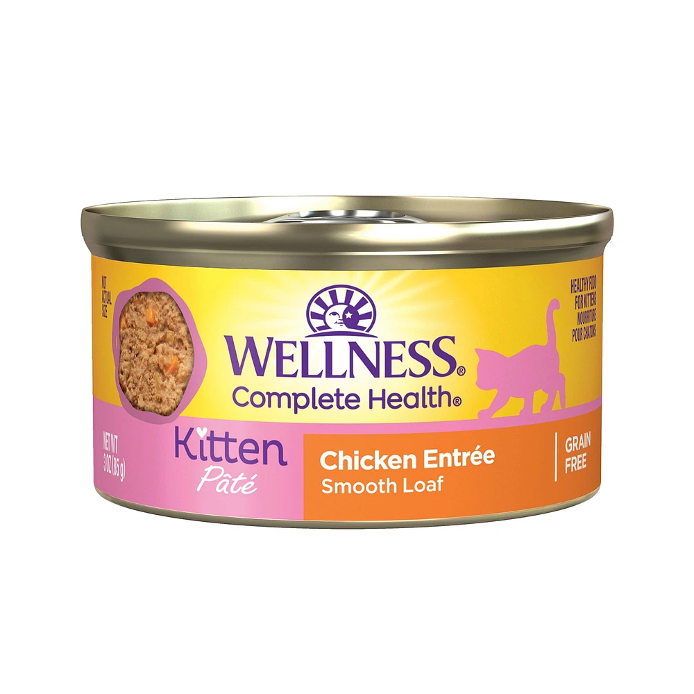 Wellness Complete Health Kitten Wet Cat Food Pate 3 oz Natural