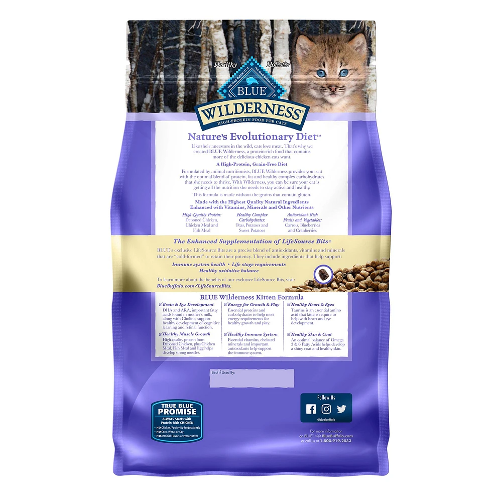 Blue Buffalo Wilderness Kitten Dry Cat Food Grain Free The