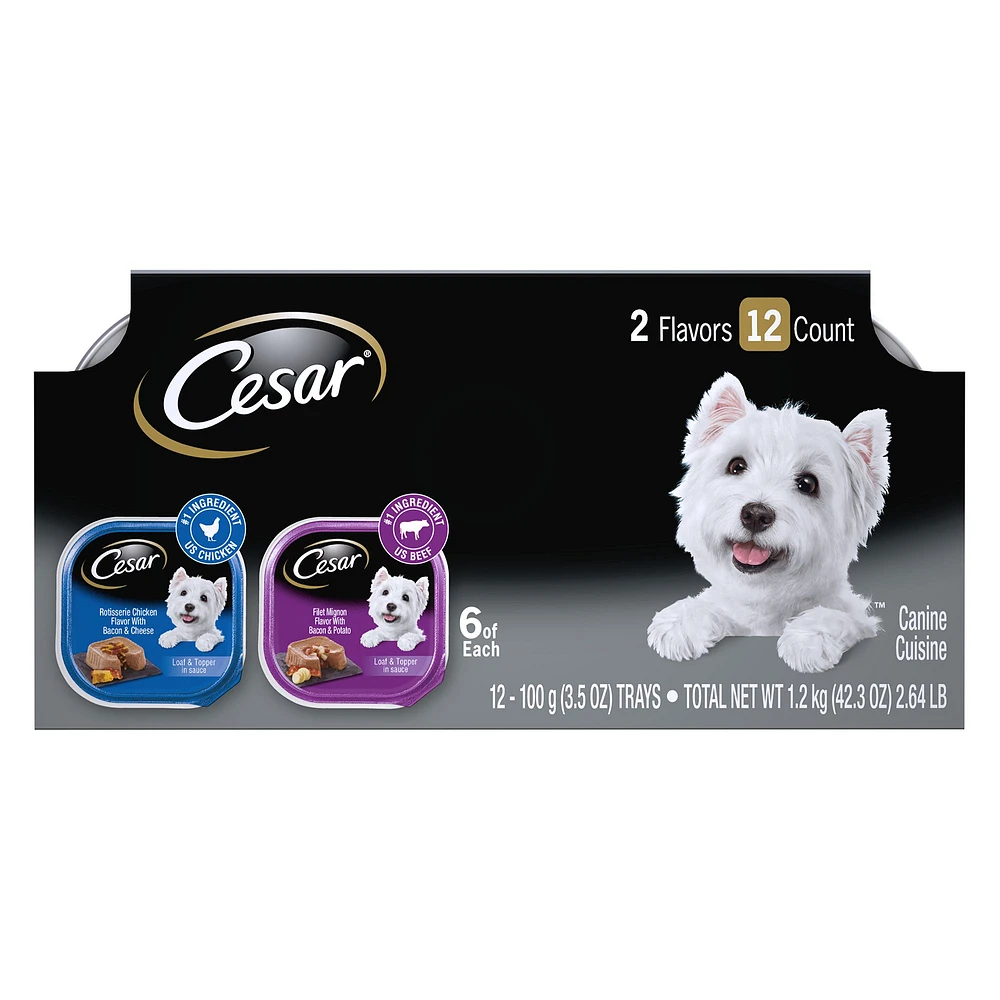 Cesar Classics Small Breed Adult Wet Dog Food Loaf Topper 12