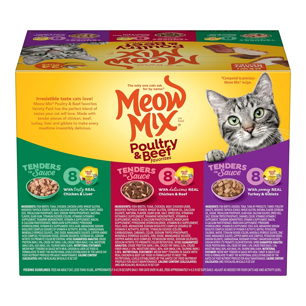 Meow Mix Tender Favorites Wet Cat Food All Ages Chicken Liver