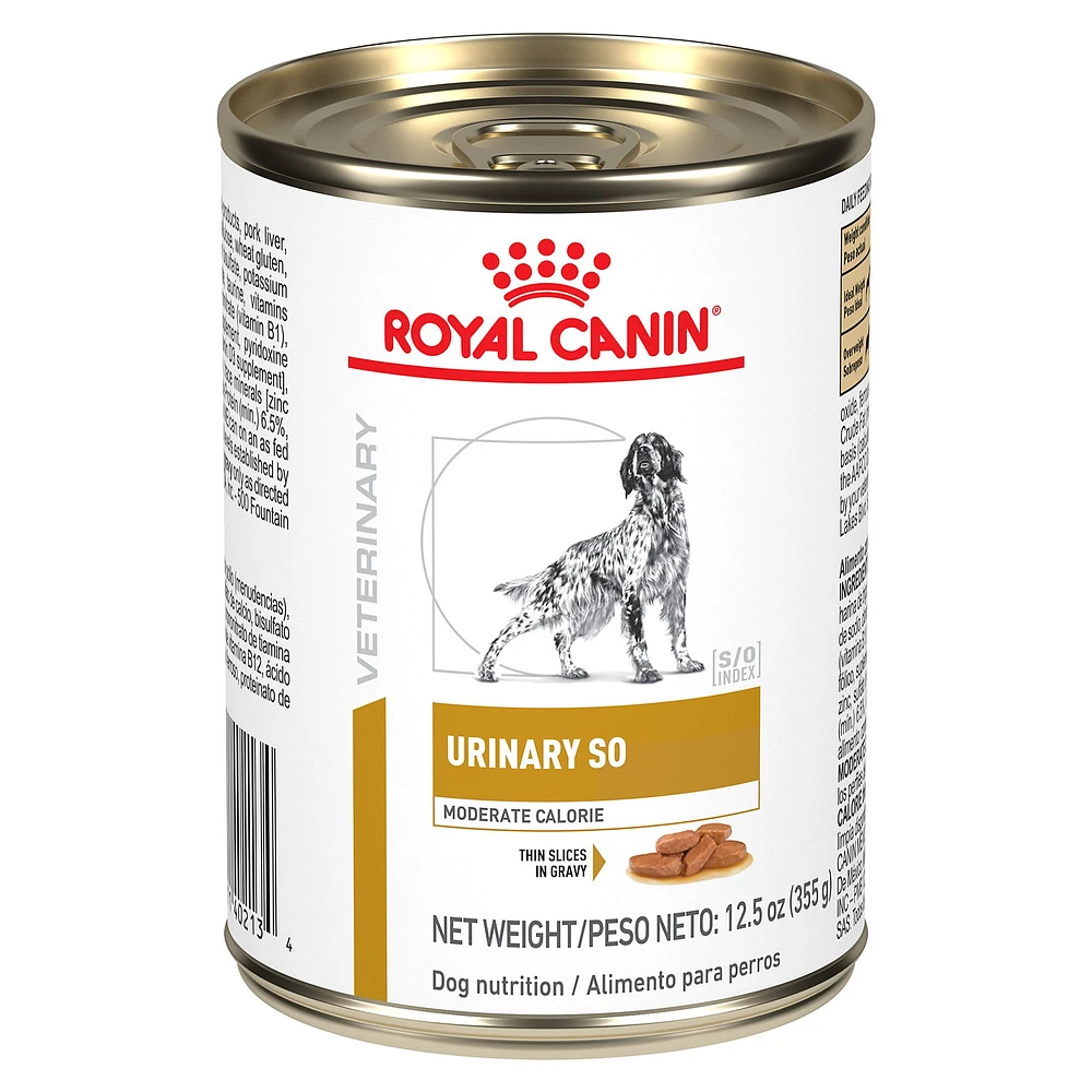 Royal Canin Veterinary Diet Urinary SO Moderate Calorie Adult Dog Wet Food in Gravy 12.5 oz can