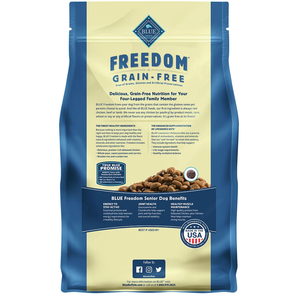 Blue Buffalo Freedom Senior Dry Dog Food Grain Free The