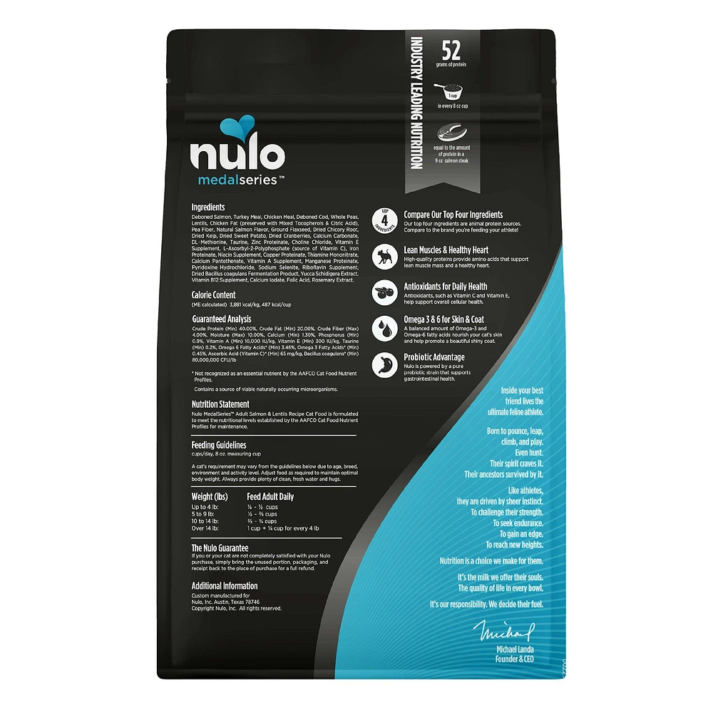 Nulo MedalSeries Adult Dry Cat Food Grain Free Salmon The