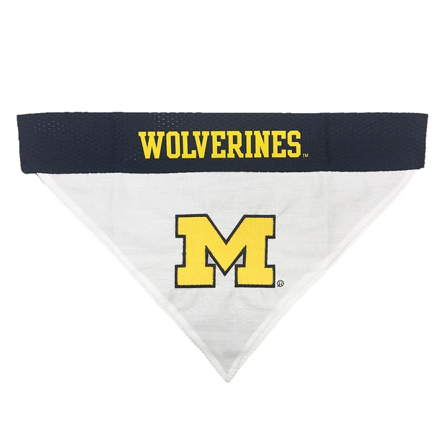 Pets First Michigan Wolverines NCAA Reversible Pet Bandana The