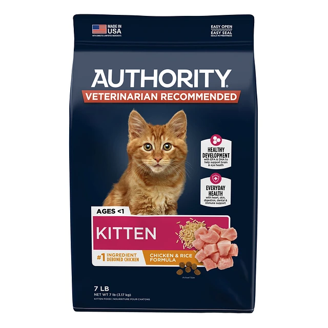 Authority Everyday Health Kitten Dry Cat Food Chicken Rice