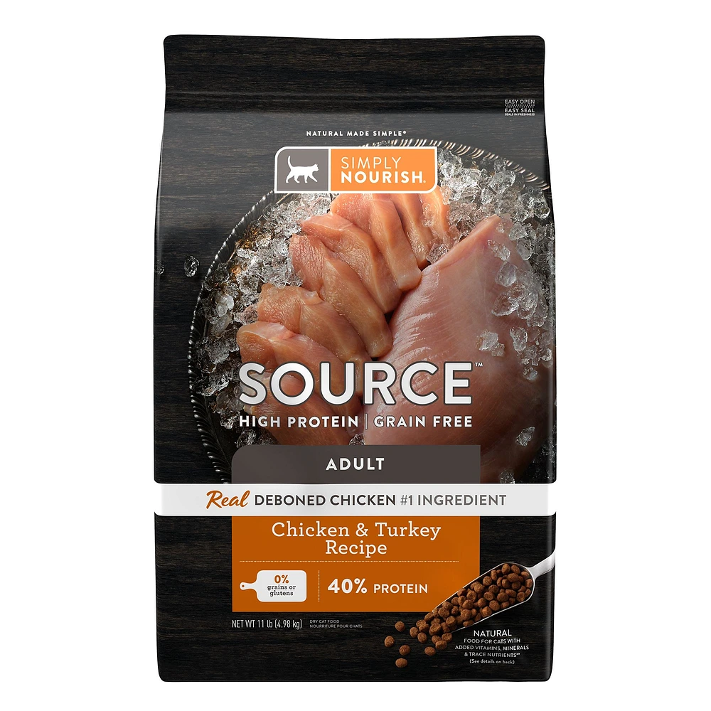 Simply Nourish Source Cat Dry Food Chicken Turkey Natural