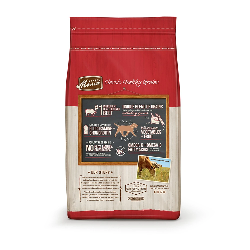 Merrick Healthy Grains Beef Flavored Adult Dry Dog Food Natural