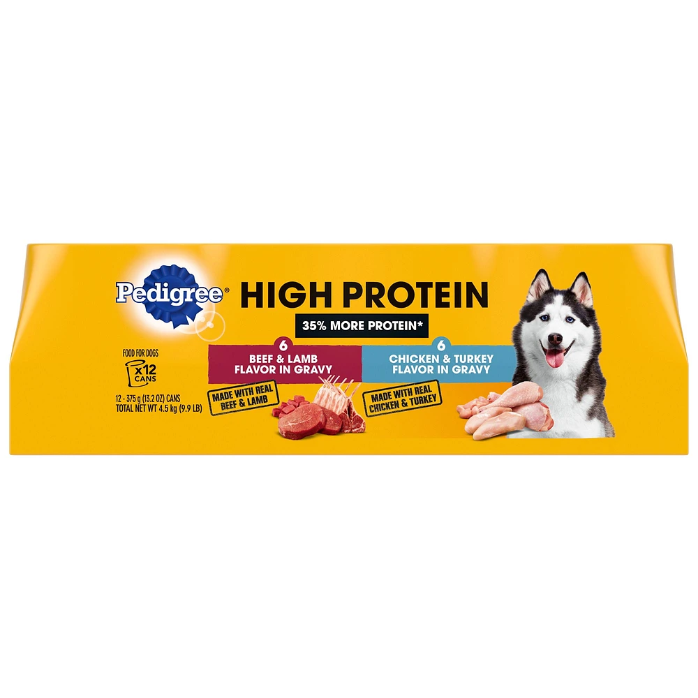 Pedigree High Protein Adult Wet Dog Food 12 Count Variety Pack