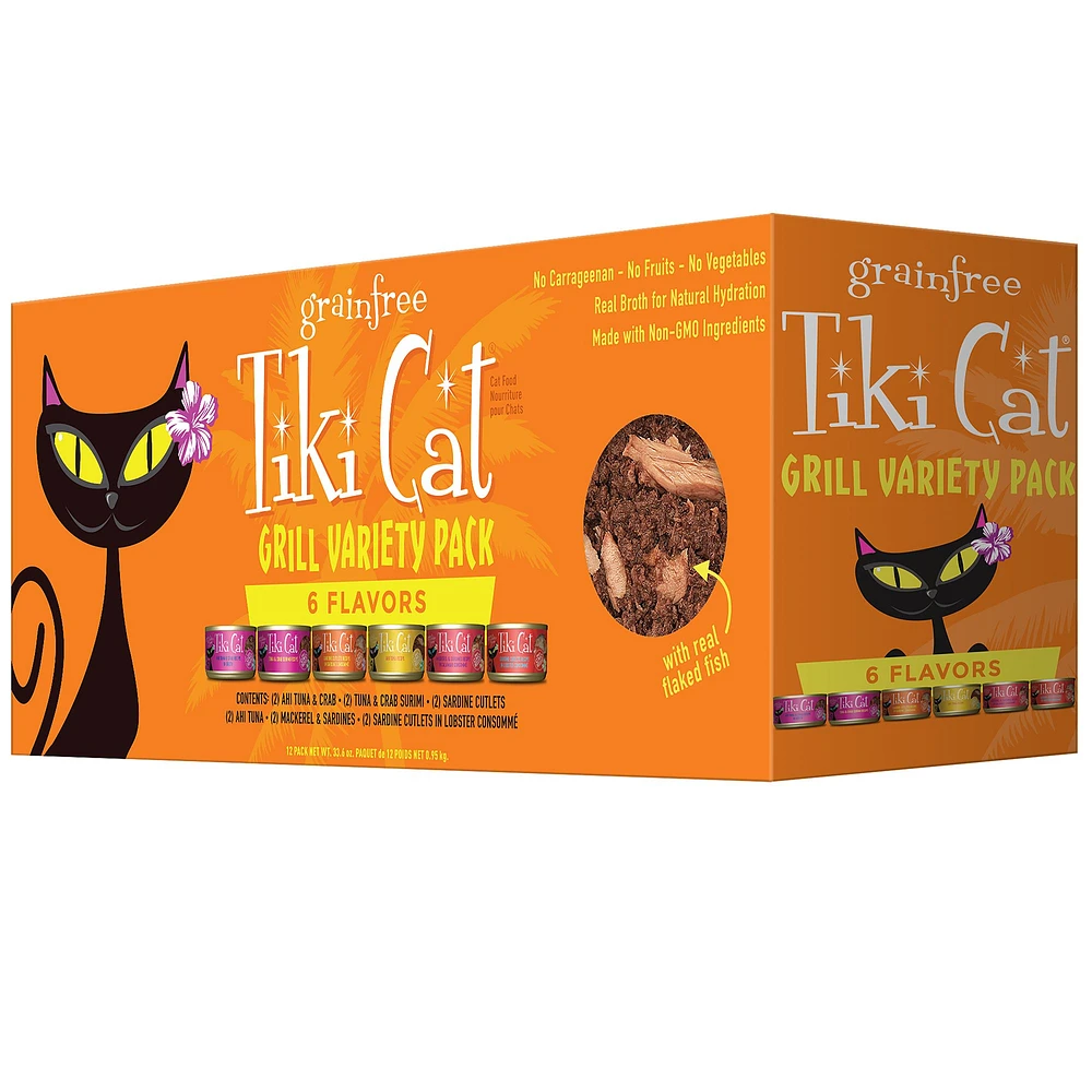 Tiki Cat Grill Cat Food Non GMO Grain Potato Free Variety Pack 12ct