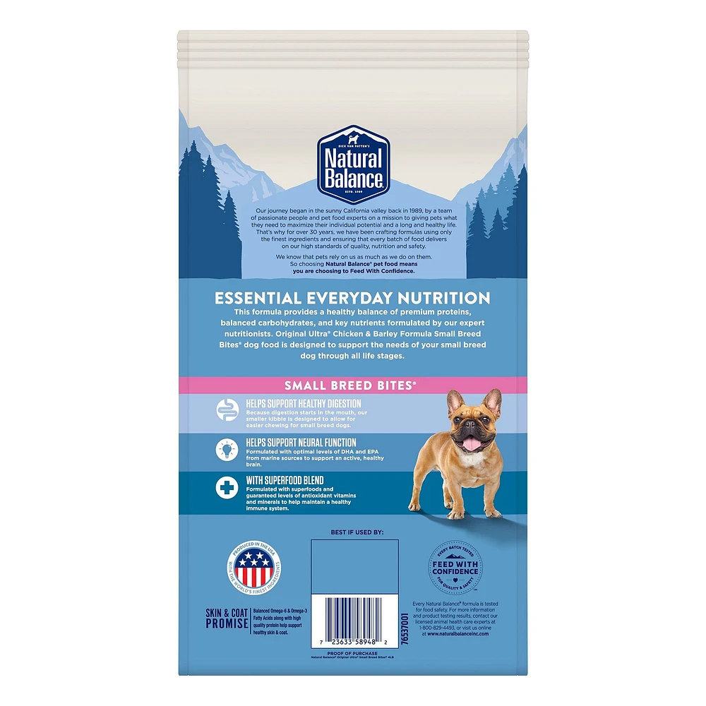 Natural Balance Ultra Small Breed Bites Adult Dry Dog Food With