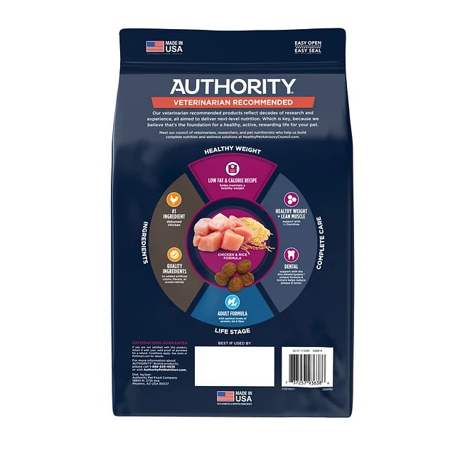 Authority Healthy Weight Adult Dry Dog Food Chicken The