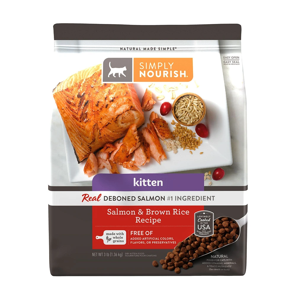 Simply Nourish Original Indoor Kitten Cat Dry Food Salmon