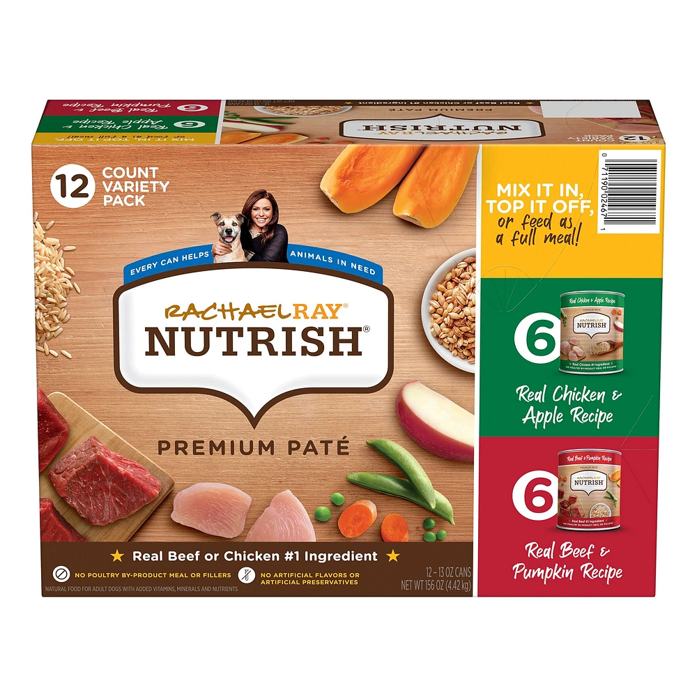 Rachael Ray Nutrish Wet Dog Food Adult Chicken Apple Beef