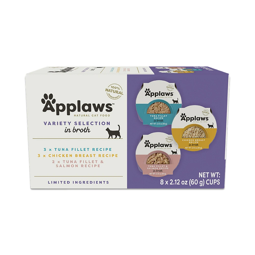 Applaws Wet Cat Food Cups in Broth Variety Pack 8ct Natural