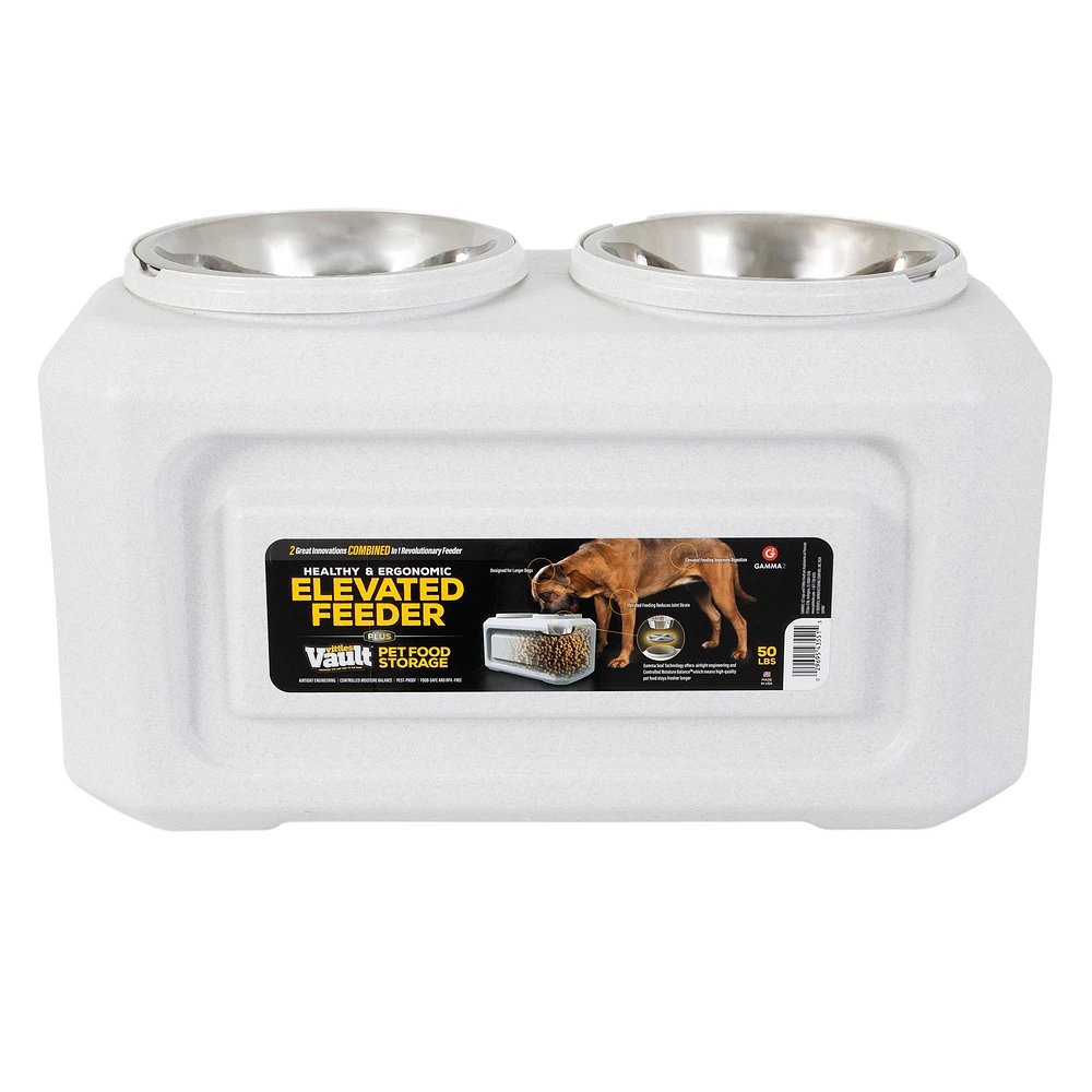 Vittles Vault Elevated Pet Feeder Plus Pet Food Storage The