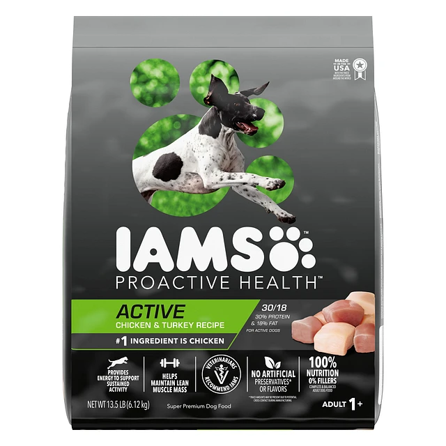 IAMS ProActive Health Active Chicken Turkey Dry Dog Food 13.5